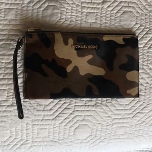 Michael Kors camouflage wristlet